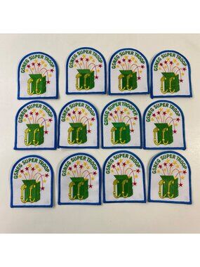 Girl Scouts GSNEG Super Troop Iron-On Patch Badges Stars Fireworks Lot 12